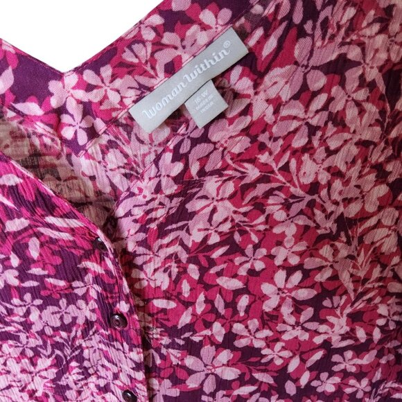 Woman Within Womens Floral Design Short Sleeve Summer Dress Size 16W - Picture 2 of 3